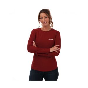 Berghaus Womenss 24/7 Tech Ls Baselayer T-Shirt In Red - Size 12 Uk