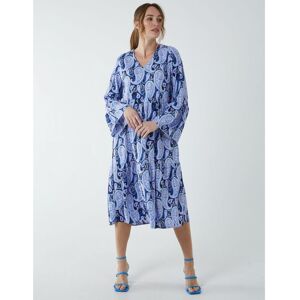 Blue Vanilla Womens Paisley V Neck Midi Dress - Size 12 Uk