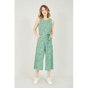 Mela London Womens Green Ditsy Flower Sleeveless Culotte Jumpsuit - Size 14 Uk