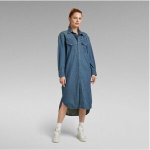 G Star Raw Womens G-Star Raw Long Western Shirt Dress Evergreen - Navy Cotton - Size 2xs