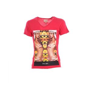 Eleven Paris Womenss Short Sleeve Round Neck T-Shirt 13f1lt061 - Red Cotton - Size X-Small