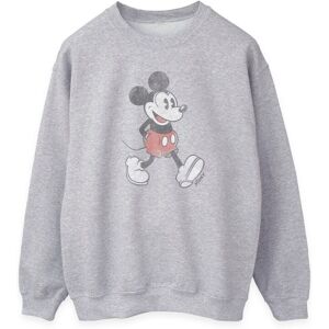 Disney Womens/ladies Walking Mickey Mouse Heather Sweatshirt (Grey) - Size Large