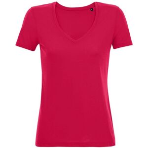 Sols Womens/ladies Motion V Neck T-Shirt (Dark Pink) - Size X-Small