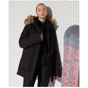 Superdry Womens Everest Down Snow Parka Coat - Black - Size 6 Uk