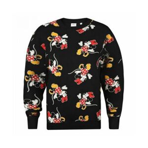 Disney Womens/ladies Strides Minnie Mouse All-Over Print Sweatshirt (Black) - Size Large