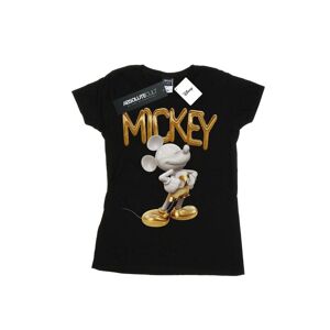 Disney Womens/ladies Mickey Mouse Gold Statue Cotton T-Shirt (Black) - Size Large