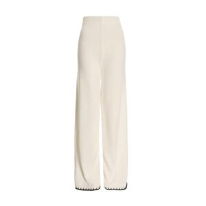 Quiz Womens Cream Knit Contrast Stich Trousers - Size Large