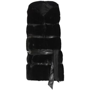 Quiz Womens Black Faux Fur Hooded Gilet - Size 8 Uk