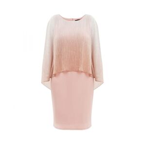 Gina Bacconi Womens Shyla Foil Cape Chiffon Cocktail Dress - Rose - Size 12 Uk