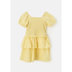 Angel & Rocket Girls Lottie T Shirt Broderie Puff Sleeve Dress - Yellow Cotton - Size 10y