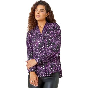 Roman Womens Metallic Abstract Print Blouse - Purple - Size 12 Uk