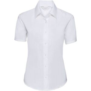 Russell Athletic Collection Ladies/womens Short Sleeve Easy Care Oxford Shirt (White) - Size X-Small