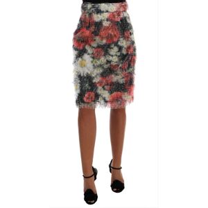 Dolce & Gabbana Womens Floral Patterned Pencil Straight Skirt - Multicolour - Size Medium