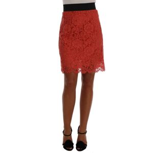 Dolce & Gabbana Womens Orange Macramé Lace Pencil Skirt - Multicolour Cotton - Size X-Small