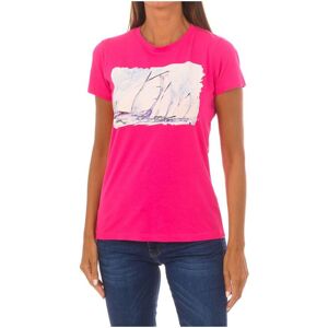 Galvanni Alcestis Womens Short Sleeve Round Neck T-Shirt Glvsw1129501 - Pink Viscose - Size Large