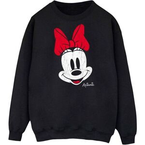 Disney Womens/ladies Minnie Mouse Face Sweatshirt (Black) - Size Large