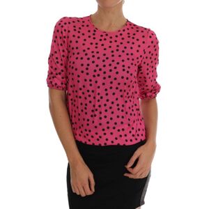 Dolce & Gabbana Womens Pink Polka Dotted Silk Blouse - Multicolour - Size X-Small