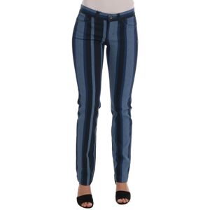 Dolce & Gabbana Womens Blue Girly Striped Cotton Jeans - Size Uk 4 / It 36