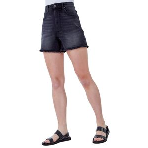 Dusk Womens Frayed Hem Denim Shorts - Black - Size 10 Uk