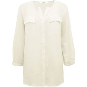 Secret Label Womens Chiffon Crepe Pocket Blouse - Cream - Size Medium