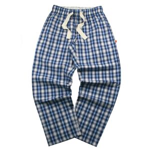 Mini Vanilla Unisex 'Alix' Blue Check Summer Lounge Pants Cotton - Size X-Large