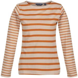 Regatta Womens/ladies Farida Striped Long-Sleeved T-Shirt (Moccasin Brown/copper) Cotton - Size 8 Uk