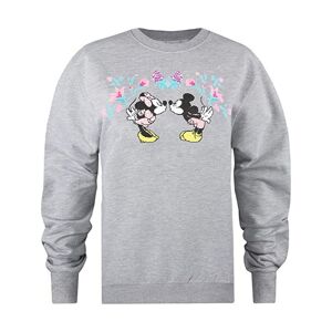 Disney Womens/ladies Mickey & Minnie Mouse Cross Stitch Sweatshirt (Sports Grey) - Light Grey - Size Large