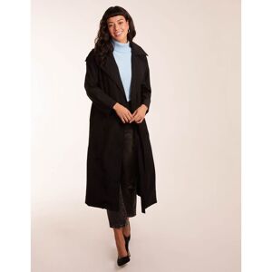 Blue Vanilla Womens Double Breasted Trench Coat - Black - Size Large