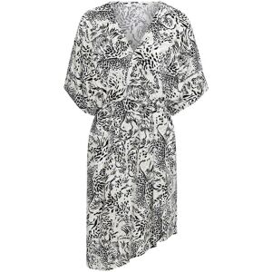 Ellos Womens Abstract Print Wrap Dress - Beige Viscose - Size Uk 8-10 (Womens)