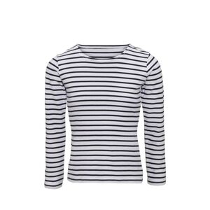 Asquith & Fox Womens/ladies Mariniere Coastal Long Sleeve T-Shirt (White/navy) Cotton - Size Large