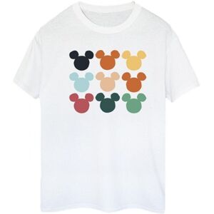 Disney Womens/ladies Mickey Mouse Heads Square Cotton Boyfriend T-Shirt (White) - Size Large