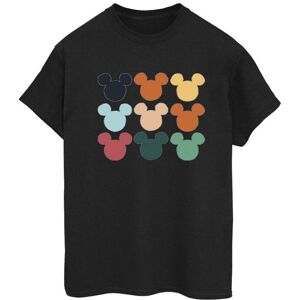 Disney Womens/ladies Mickey Mouse Heads Square Cotton Boyfriend T-Shirt (Black) - Size Large