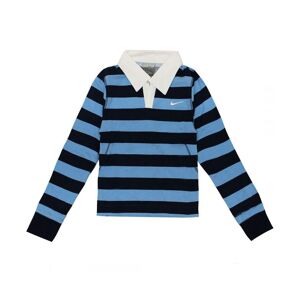Nike Girls Just Do It Long Sleeve Shirt Stripe Top 490384 420 - Navy/blue Cotton - Size Medium