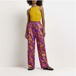 River Island Womens Wide Leg Trousers - Purple - Size 10 Uk