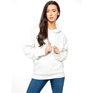 Enzo Womens Ladies Oversized Essential Hoodie - Off-White Cotton - Size Medium