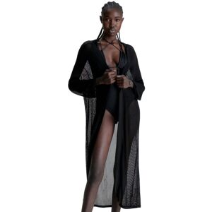 Calvin Klein Womens Kw0kw02136 Kaftan - Black Viscose - Size 12 Uk