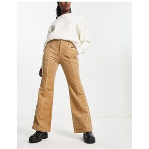 Urban Revivo Womens Boot Cut Flare Trousers In Brown - Size Large