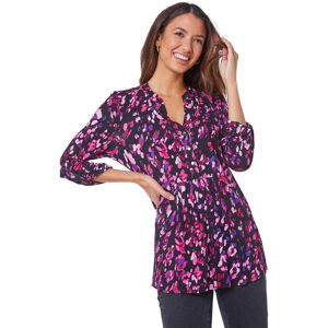 Roman Womens Abstract Animal Longline Stretch Tunic - Purple - Size 16 Uk