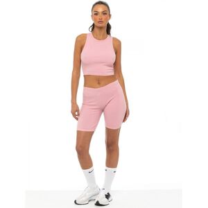 Enzo Womens Ribbed Vest Tracksuit Set - Pink Cotton - Size Large