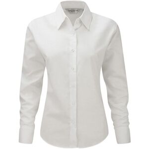 Russell Athletic Collection Ladies/womens Long Sleeve Easy Care Oxford Shirt (White) - Size X-Small