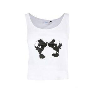 Disney Womens/ladies Kiss Mickey & Minnie Mouse Silhouette Tank Top (White/black) Cotton - Size X-Large