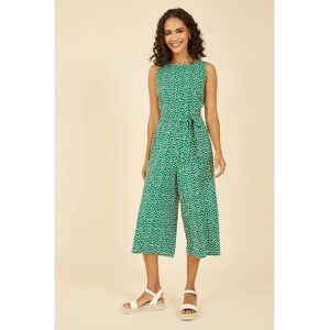 Mela London Womens Green Ditsy Daisy Sleeveless Culotte Jumpsuit - Size 12 Uk