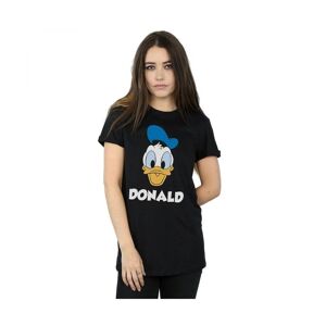 Disney Womens/ladies Donald Duck Face Cotton T-Shirt (Black) - Size Large