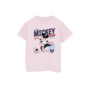 Disney Womens/ladies Mickey Mouse Team Football Cotton Boyfriend T-Shirt (Baby Pink) - Size Large