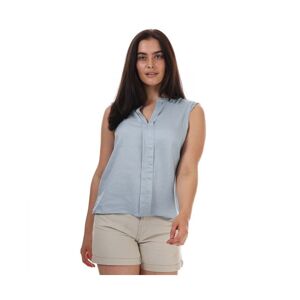 Only Womenss Kimmi Lace Trim Top In Light Blue Cotton - Size 8 Uk