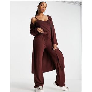 Asos Design Womens Co-Ord Maxi Cardigan In Brown Viscose - Size 12 Uk