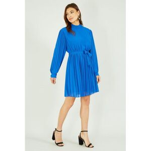 Mela London Womens Blue Long Sleeve High Neck Tunic Dress - Size 12 Uk