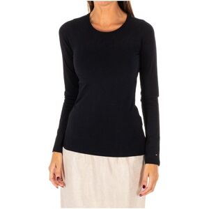 Tommy Hilfiger Womenss Long-Sleeved Round Neck T-Shirt 1487904677 - Black Cotton - Size X-Small