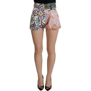 Dolce & Gabbana Multicolor High Waist Hot Pants Womens Shorts - Multicolour Cotton - Size Small