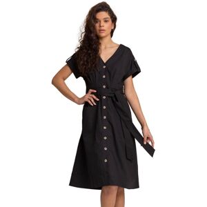 Roman Womens Cotton Belted Midi Shirt Dress - Black - Size 20 Uk